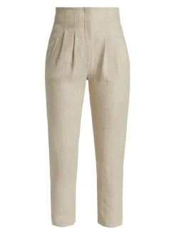 Veronica Beard Zeenat Linen Cropped Pants