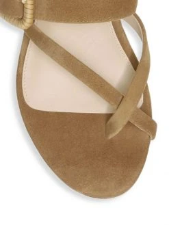 Veronica Beard Salva Raffia Buckle Suede Flat Sandals Caramel -Veronica Beard shop unnamed file 1673