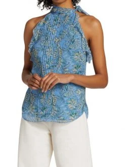 Veronica Beard Dali Sleeveless Ruffle Top -Veronica Beard shop unnamed file 1729