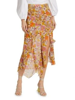 Veronica Beard Eleonora Floral Silk Midi-Skirt -Veronica Beard shop unnamed file 1750