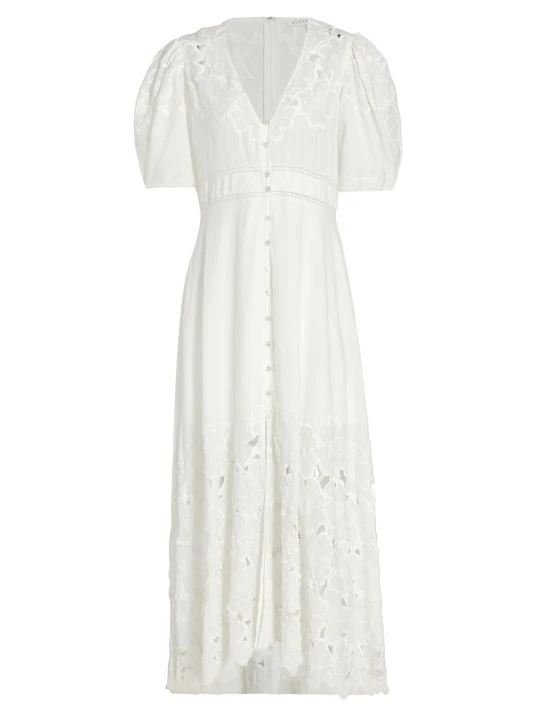 Veronica Beard Hope Embroidered Maxi Dress White 6 Veronica Beard Hope Embroidered Maxi Dress White - Image 4