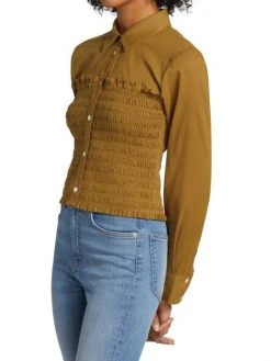 Veronica Beard Emersyn Smocked Cotton Crop Shirt 12 Veronica Beard Emersyn Smocked Cotton Crop Shirt -Veronica Beard shop unnamed file 1769