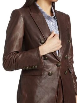 Veronica Beard Oneta Dickey Double-Breasted Leather Blazer -Veronica Beard shop unnamed file 178