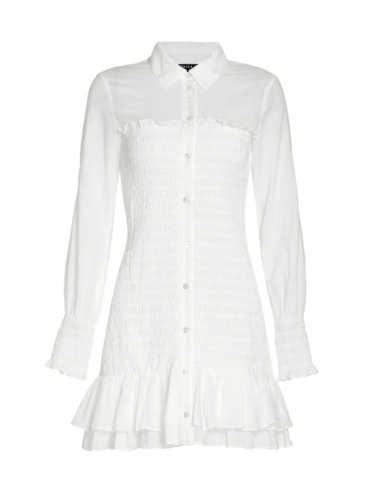 Veronica Beard Kelsey Smocked Cotton Shirt Dress 3 Veronica Beard Kelsey Smocked Cotton Shirt Dress