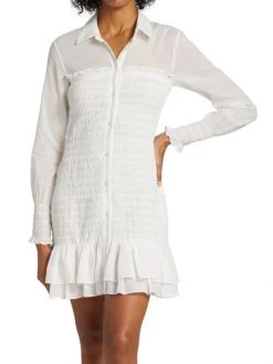 Veronica Beard Kelsey Smocked Cotton Shirt Dress 11 Veronica Beard Kelsey Smocked Cotton Shirt Dress -Veronica Beard shop unnamed file 1890