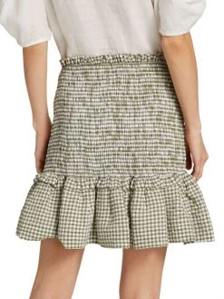 Veronica Beard Aloya Smocked Cotton-Blend Miniskirt -Veronica Beard shop unnamed file 1899