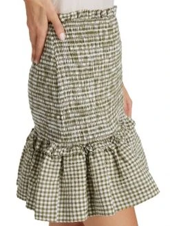 Veronica Beard Aloya Smocked Cotton-Blend Miniskirt -Veronica Beard shop unnamed file 1900