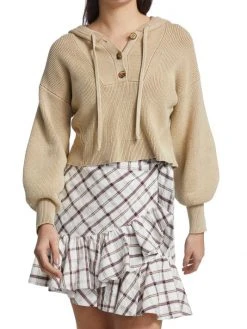 Veronica Beard Ursina Puff-Sleeve Hoodie -Veronica Beard shop unnamed file 1918