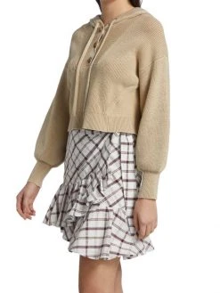 Veronica Beard Ursina Puff-Sleeve Hoodie -Veronica Beard shop unnamed file 1919