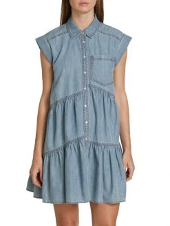 Veronica Beard Harrow Tiered Chambray Dress -Veronica Beard shop unnamed file 194
