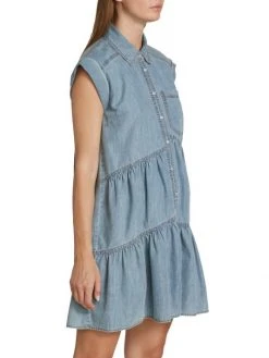 Veronica Beard Harrow Tiered Chambray Dress -Veronica Beard shop unnamed file 195