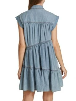 Veronica Beard Harrow Tiered Chambray Dress -Veronica Beard shop unnamed file 196