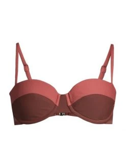 Veronica Beard Dyer Tonal Colorblock Bikini Top Blue Marina