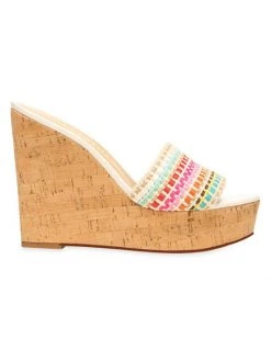 Veronica Beard Dali Raffia Wedge Sandals