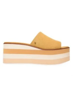 Veronica Beard Eunise Leather Platform Slides