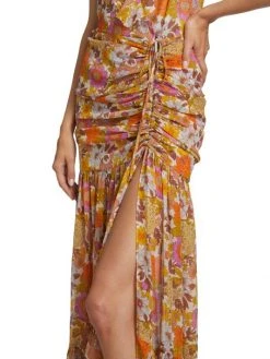 Veronica Beard Alannah Ruched Silk Maxi Dress -Veronica Beard shop unnamed file 1988
