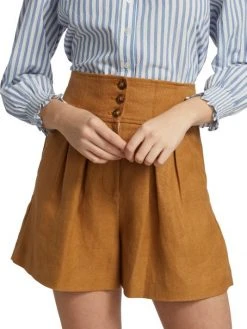 Veronica Beard Alicia High-Waisted Linen Shorts -Veronica Beard shop unnamed file 2023