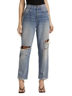 Veronica Beard Blake High-Rise Distressed Straight-Leg Jeans -Veronica Beard shop unnamed file 2048