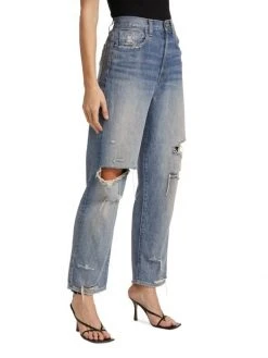 Veronica Beard Blake High-Rise Distressed Straight-Leg Jeans -Veronica Beard shop unnamed file 2049