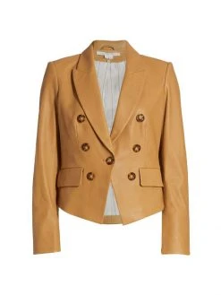 Veronica Beard Cooke Leather Dickey Jacket