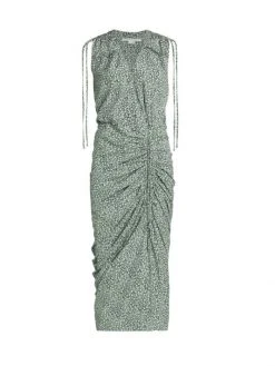 Veronica Beard Teagan Ruched Tassel Dress