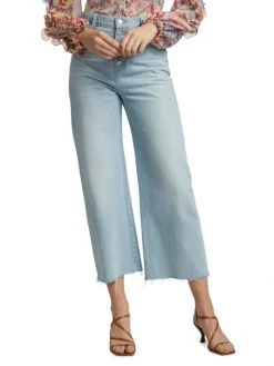 Veronica Beard Grant Wide-Leg Raw-Edge Jeans -Veronica Beard shop unnamed file 2157