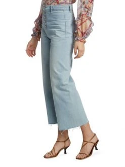 Veronica Beard Grant Wide-Leg Raw-Edge Jeans -Veronica Beard shop unnamed file 2158