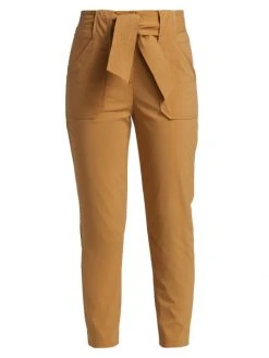 Veronica Beard Mahary Belted High-Waisted Pants