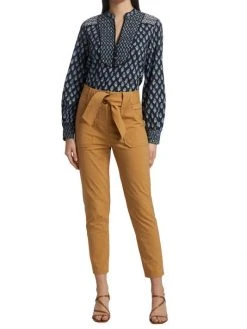 Veronica Beard Mahary Belted High-Waisted Pants -Veronica Beard shop unnamed file 2177