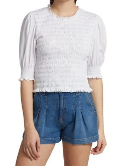 Veronica Beard Langston Smocked Top -Veronica Beard shop unnamed file 2239