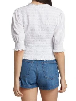 Veronica Beard Langston Smocked Top -Veronica Beard shop unnamed file 2241