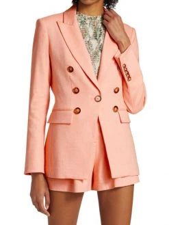 Veronica Beard Gaya Linen Double-Breasted Dickey Blazer -Veronica Beard shop unnamed file 2253