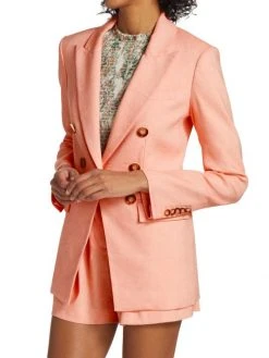 Veronica Beard Gaya Linen Double-Breasted Dickey Blazer -Veronica Beard shop unnamed file 2254