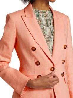 Veronica Beard Gaya Linen Double-Breasted Dickey Blazer -Veronica Beard shop unnamed file 2256