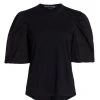 Veronica Beard Retta Puff-Sleeve Cotton Tee -Veronica Beard shop unnamed file 2258