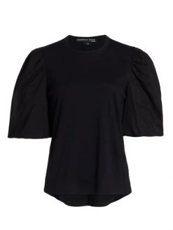Veronica Beard Retta Puff-Sleeve Cotton Tee