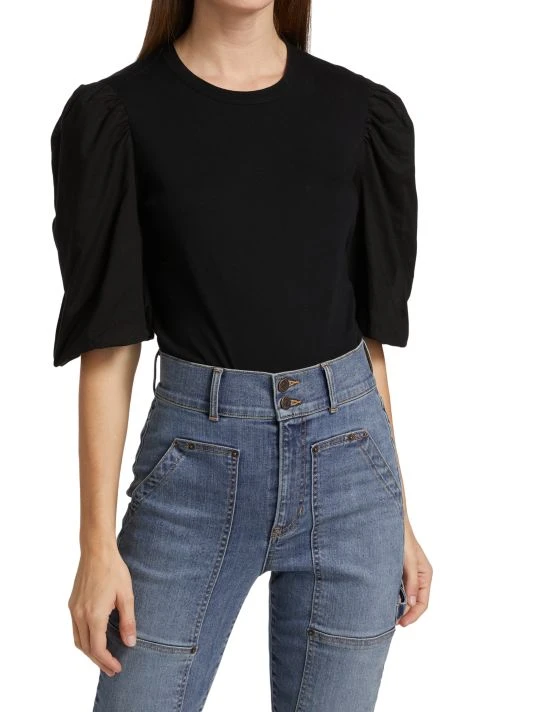 Veronica Beard Retta Puff-Sleeve Cotton Tee 5 Veronica Beard Retta Puff-Sleeve Cotton Tee - Image 3