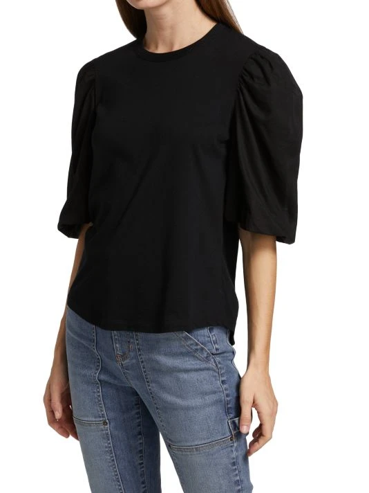 Veronica Beard Retta Puff-Sleeve Cotton Tee 6 Veronica Beard Retta Puff-Sleeve Cotton Tee - Image 4