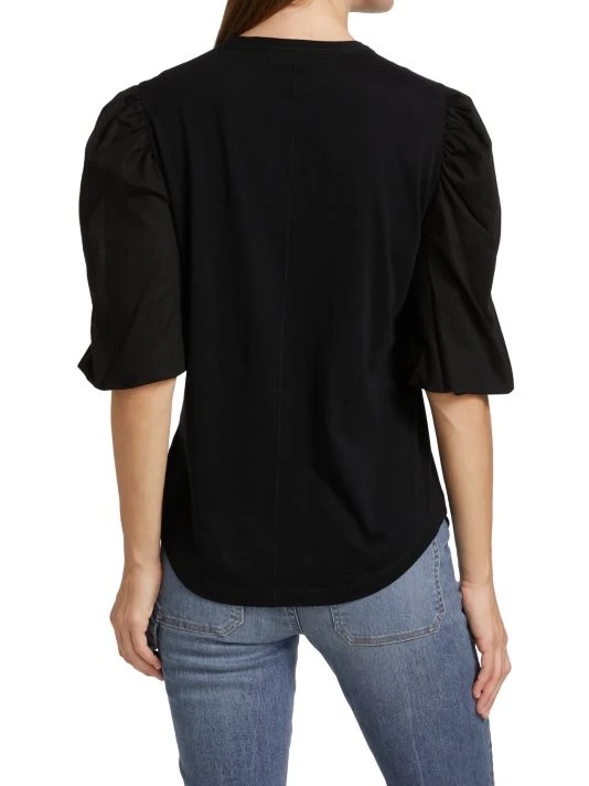 Veronica Beard Retta Puff-Sleeve Cotton Tee 7 Veronica Beard Retta Puff-Sleeve Cotton Tee - Image 5
