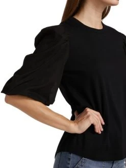 Veronica Beard Retta Puff-Sleeve Cotton Tee 14 Veronica Beard Retta Puff-Sleeve Cotton Tee -Veronica Beard shop unnamed file 2263