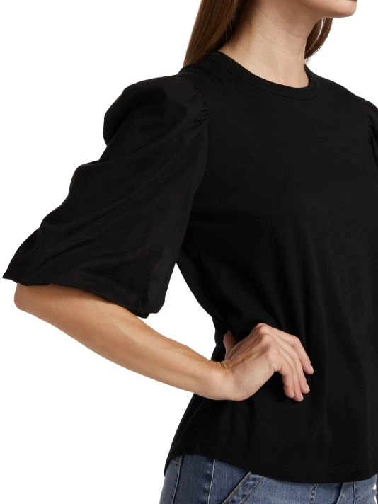 Veronica Beard Retta Puff-Sleeve Cotton Tee 8 Veronica Beard Retta Puff-Sleeve Cotton Tee - Image 6