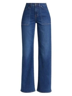 Veronica Beard Crosbie High-Rise Stretch Wide-Leg Jeans