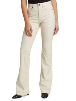 Veronica Beard Beverly Faux Leather Flared Leg Jeans -Veronica Beard shop unnamed file 2274
