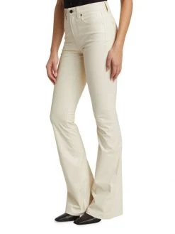 Veronica Beard Beverly Faux Leather Flared Leg Jeans -Veronica Beard shop unnamed file 2275
