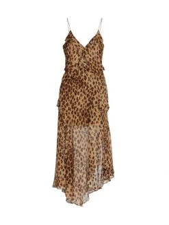 Veronica Beard Avenel Leopard-Print Silk Dress