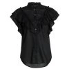 Veronica Beard Jaliyah Ruffled Cotton Button-Front Shirt Black -Veronica Beard shop unnamed file 2311