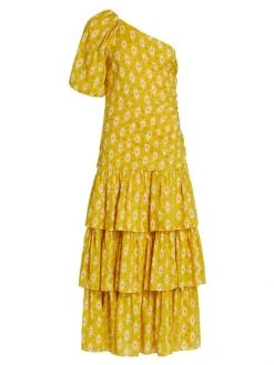 Veronica Beard Virginia One-Shoulder Maxi Dress