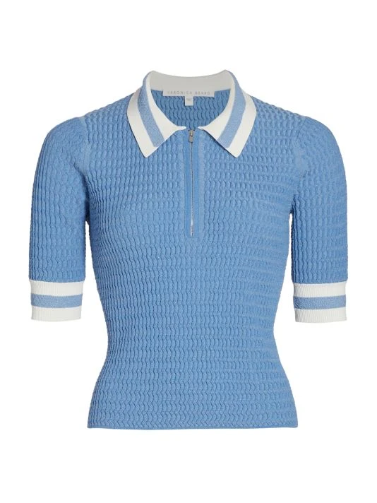 Veronica Beard Jorja Half-Zip Polo Green 3 Veronica Beard Jorja Half-Zip Polo Green