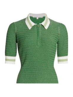 Veronica Beard Jorja Half-Zip Polo Green 8 Veronica Beard Jorja Half-Zip Polo Green -Veronica Beard shop unnamed file 2352