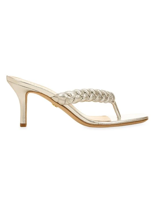 Veronica Beard Marissa Braided Metallic Leather Thong Sandals 3 Veronica Beard Marissa Braided Metallic Leather Thong Sandals